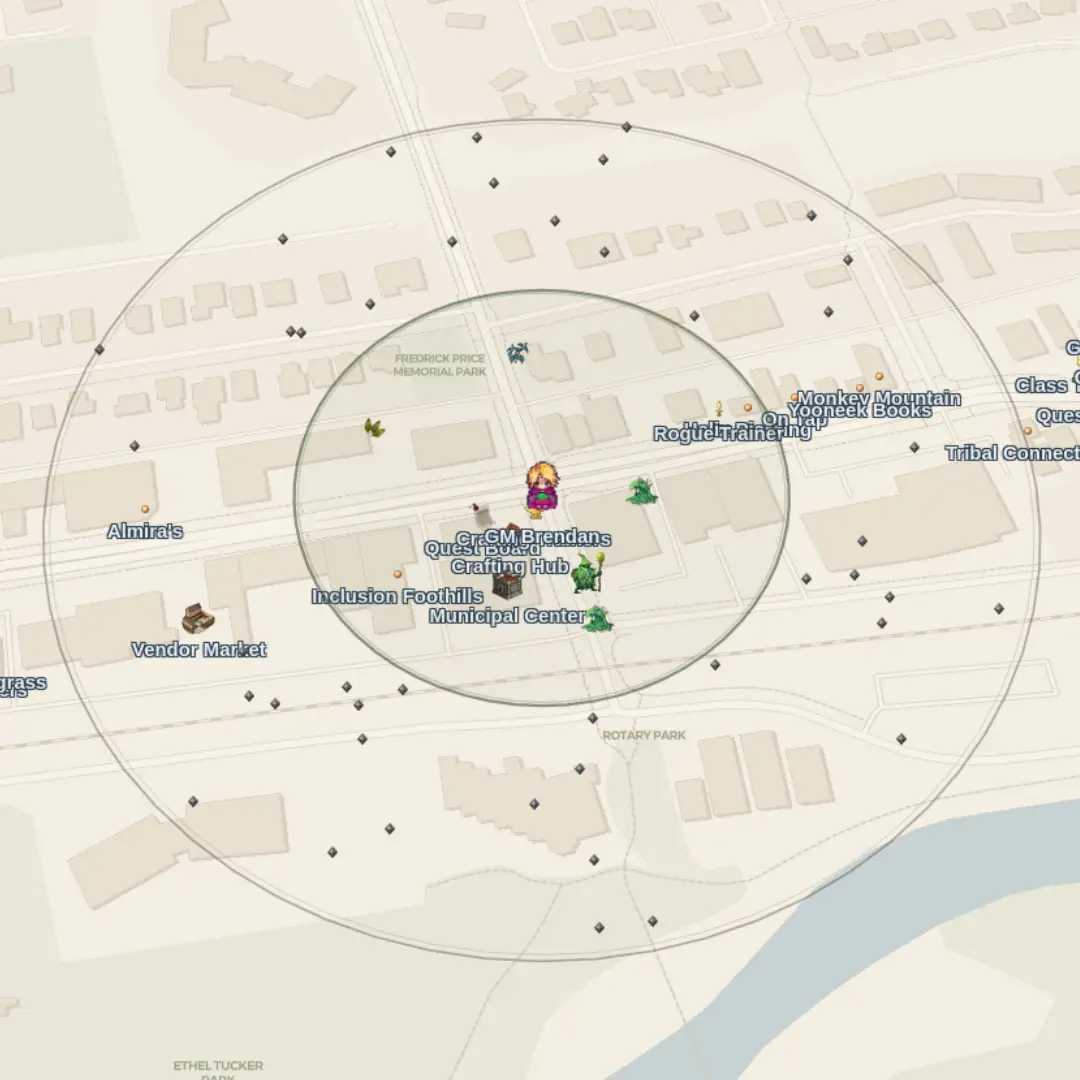 Venue overview with event layer map zones